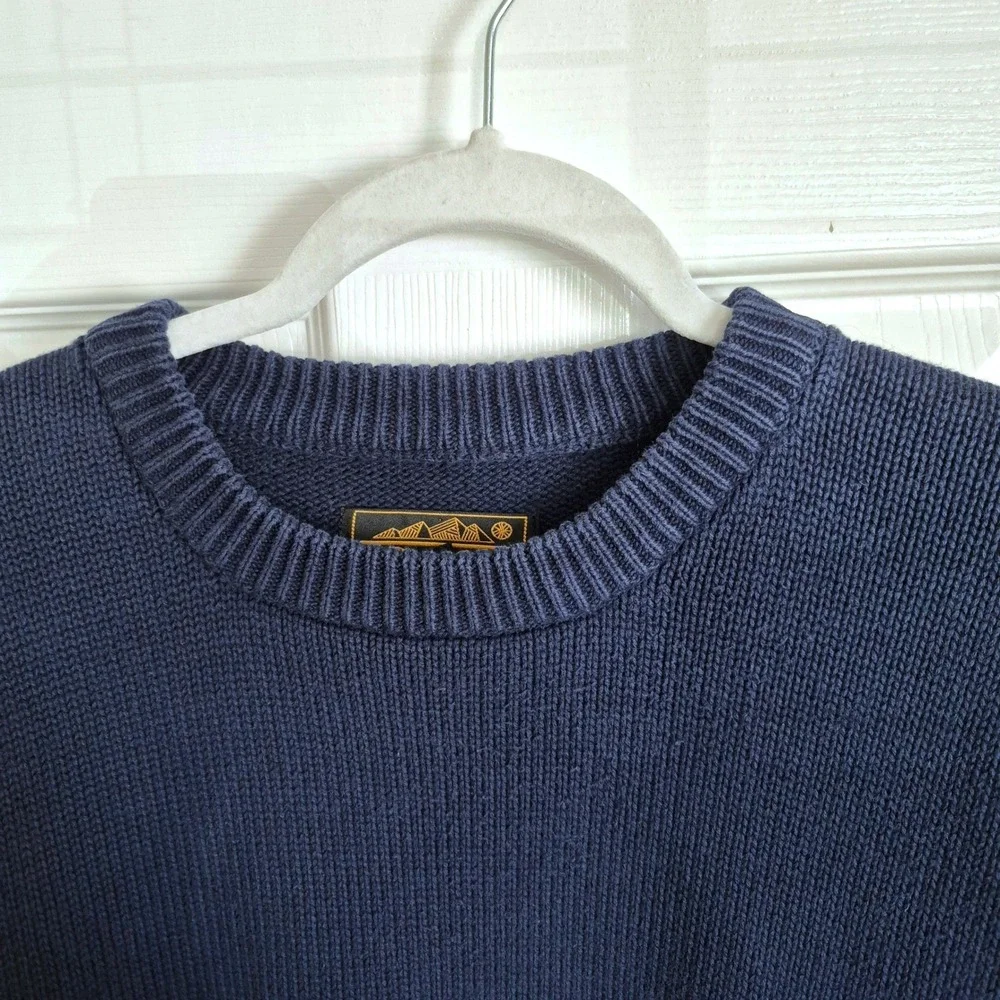 Vintage Eddie Bauer navy blue heavyweight cotton sweater mens large